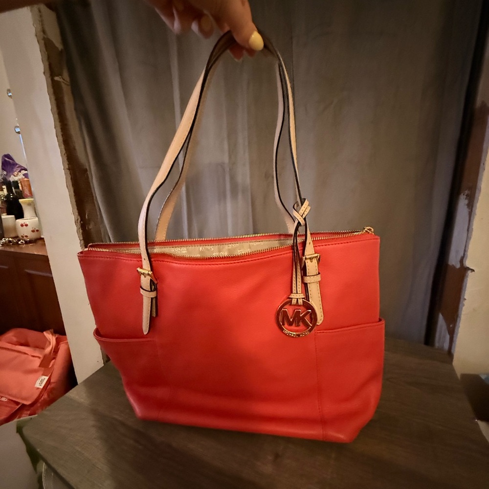 Michael Kors Coral Leather Tote
